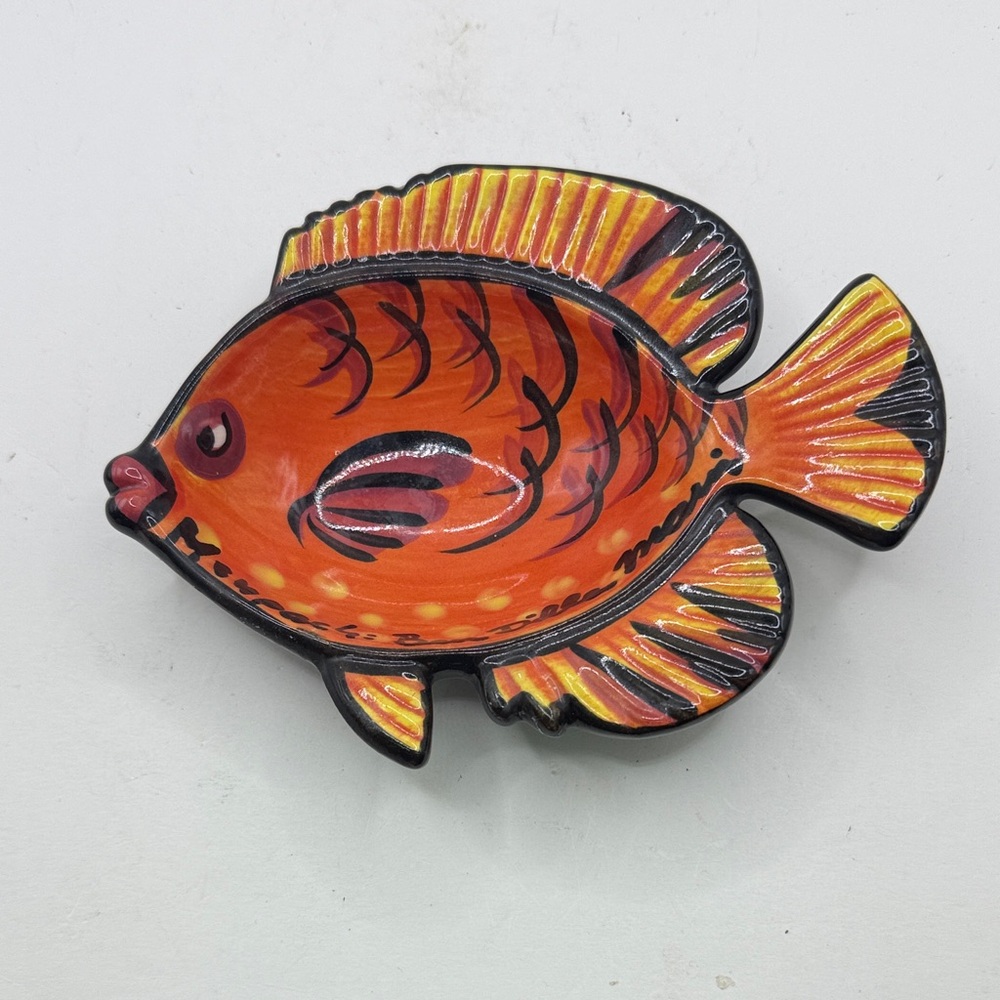 Ben Diller Menpachi Fish Ceramic Bowl Plate Dish Hawaii Decor Collectible